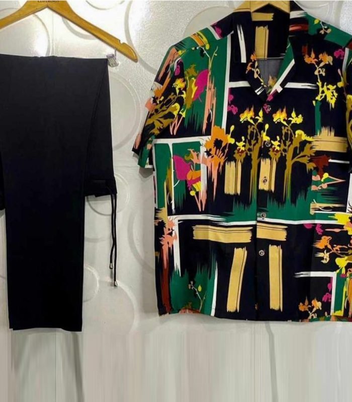 Men Vintage Outfit (black+green)