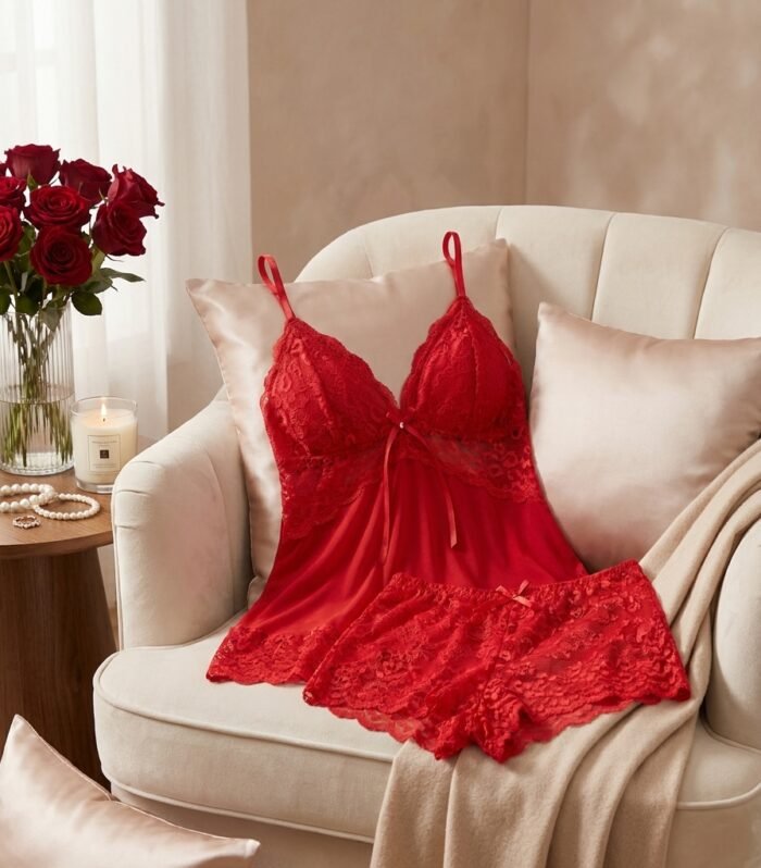 Scarlet Lace Cami & Shorts Sleepwear Set